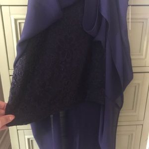 Ally B two piece high low, navy lace dress NWT